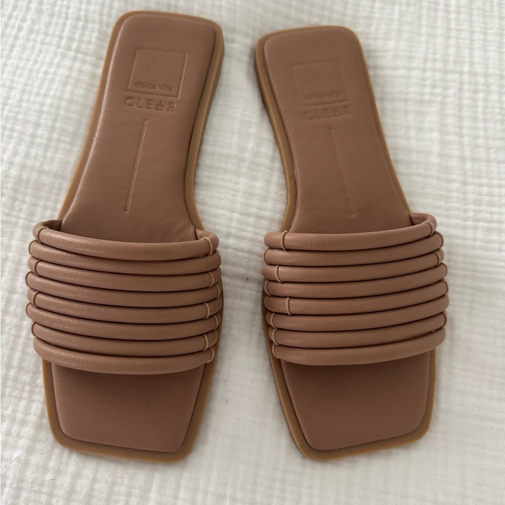 Dolce Vita Tan Minimalist Slide Sandals